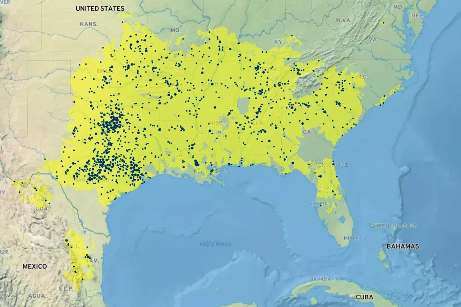 Cocculus carolinus Native Range