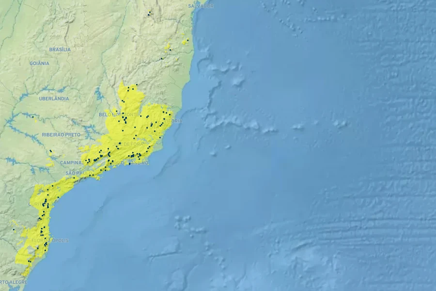 Cochlidium punctatum Native Range