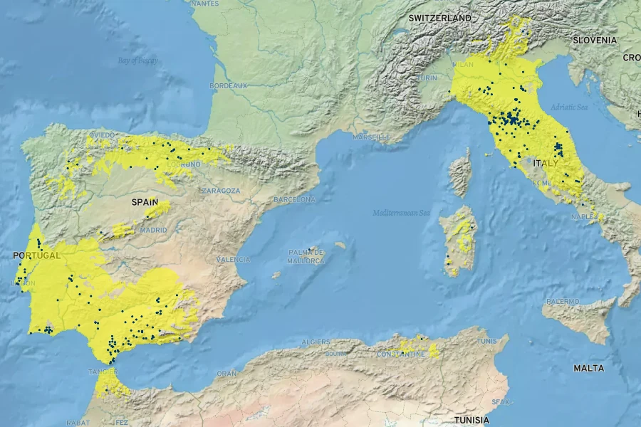 Colchicum lusitanum Native Range