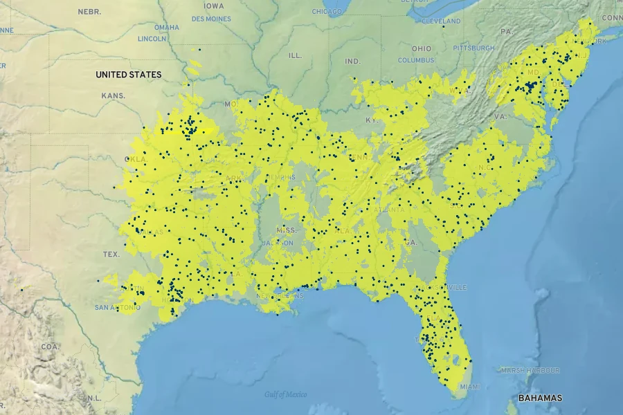 Coleataenia anceps Native Range