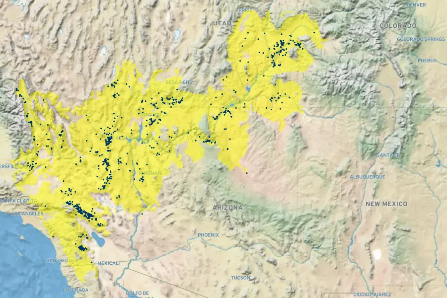 Coleogyne ramosissima Native Range