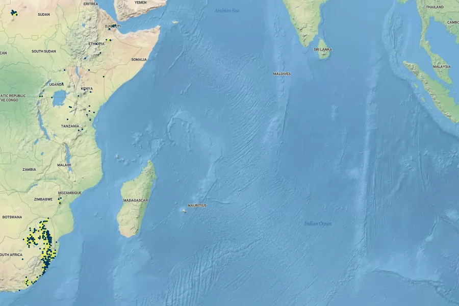 Coleus hadiensis Native Range