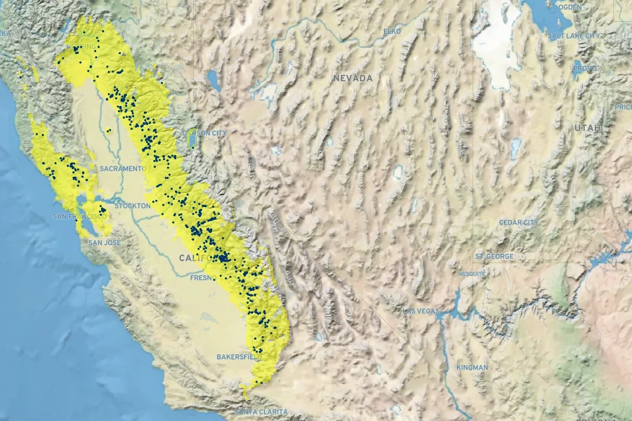 Collinsia tinctoria Native Range