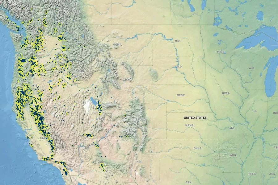 Collomia grandiflora Native Range