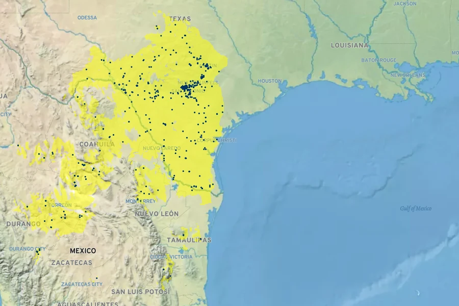 Colubrina texensis Native Range