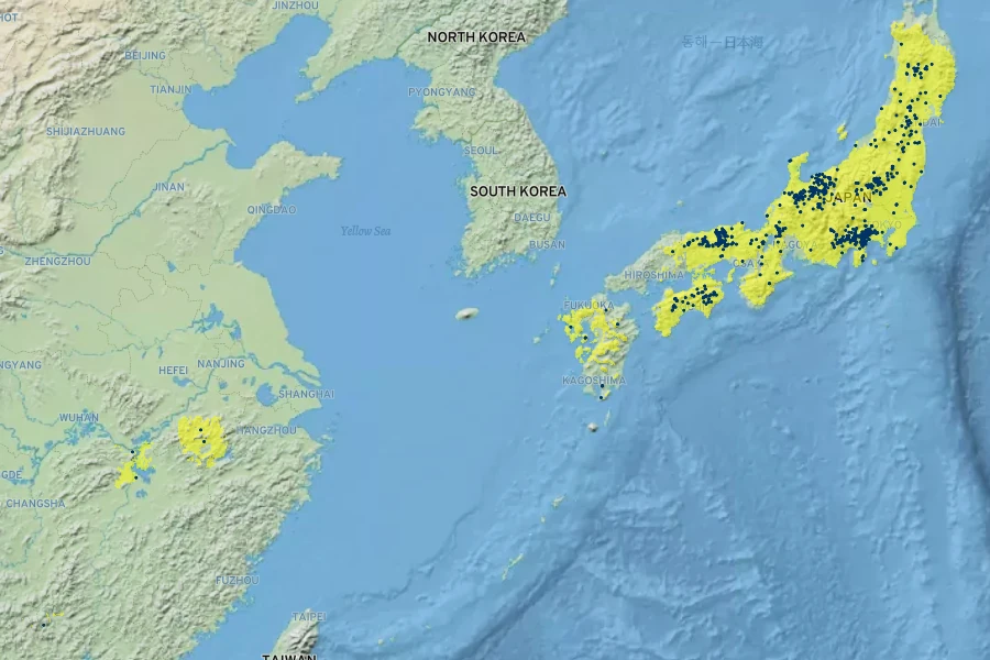 Comanthosphace japonica Native Range