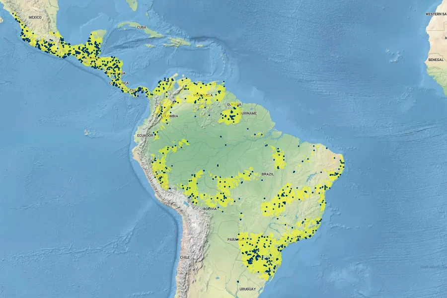 Combretum fruticosum Native Range