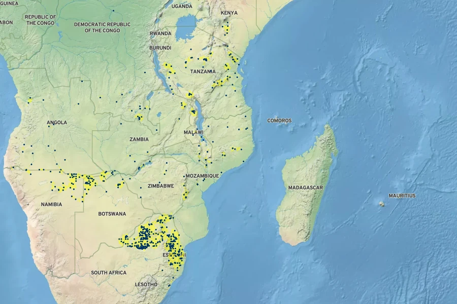 Combretum zeyheri Native Range
