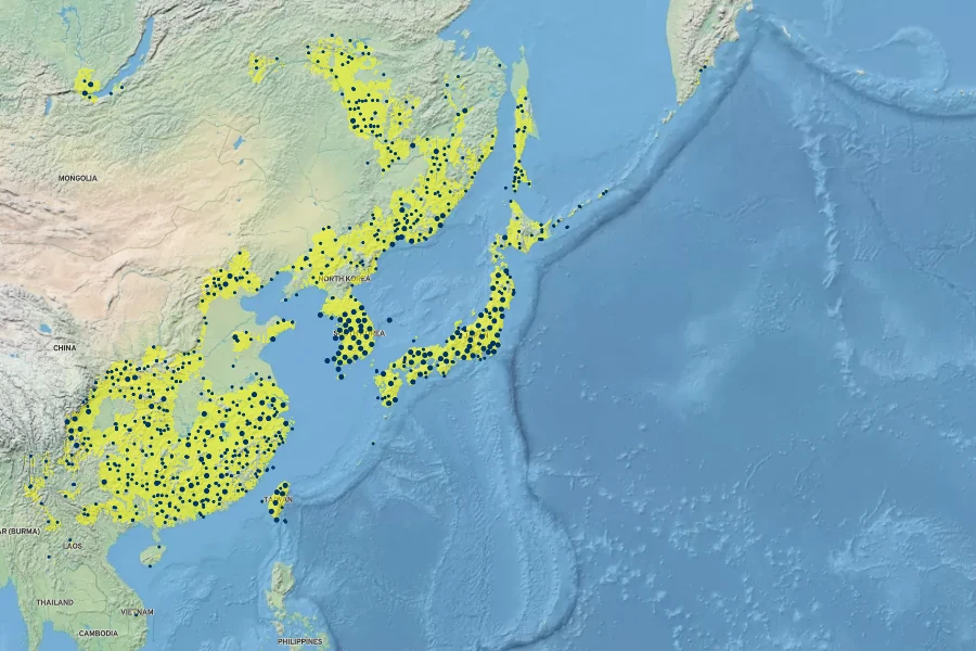 Commelina communis Native Range