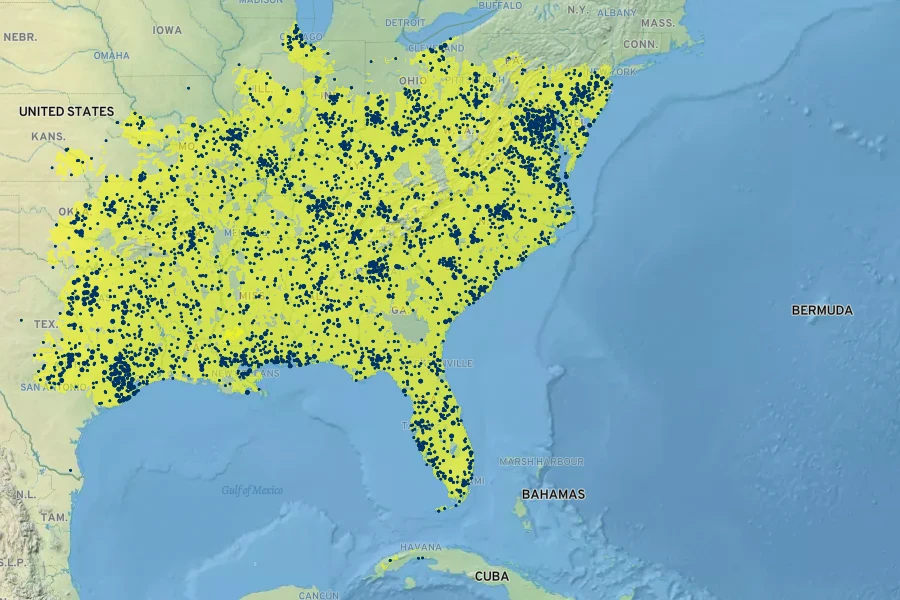 Conoclinium coelestinum Native Range
