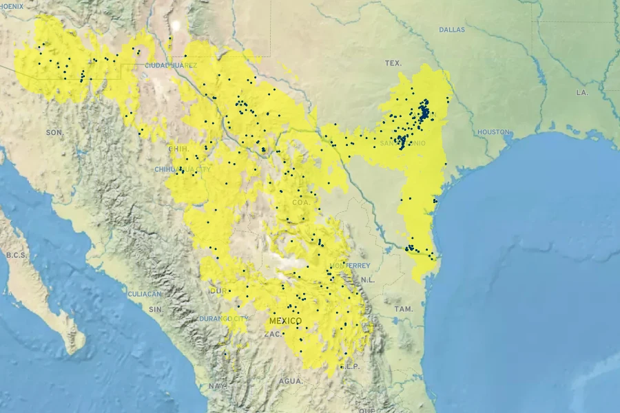 Conoclinium dissectum Native Range