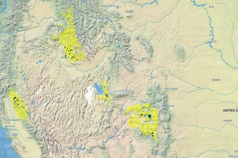 Corydalis caseana Native Range