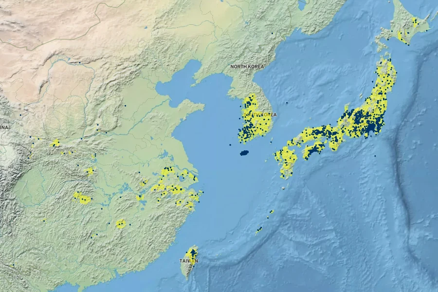 Corydalis incisa Native Range