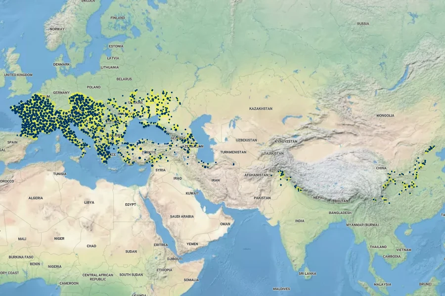 Cotinus coggygria Native Range