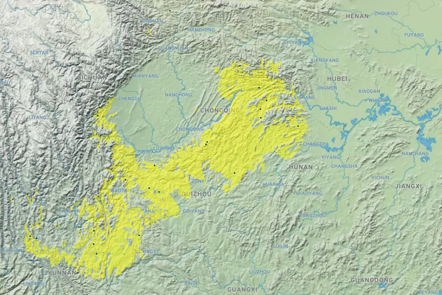 Cotoneaster dammeri Native Range