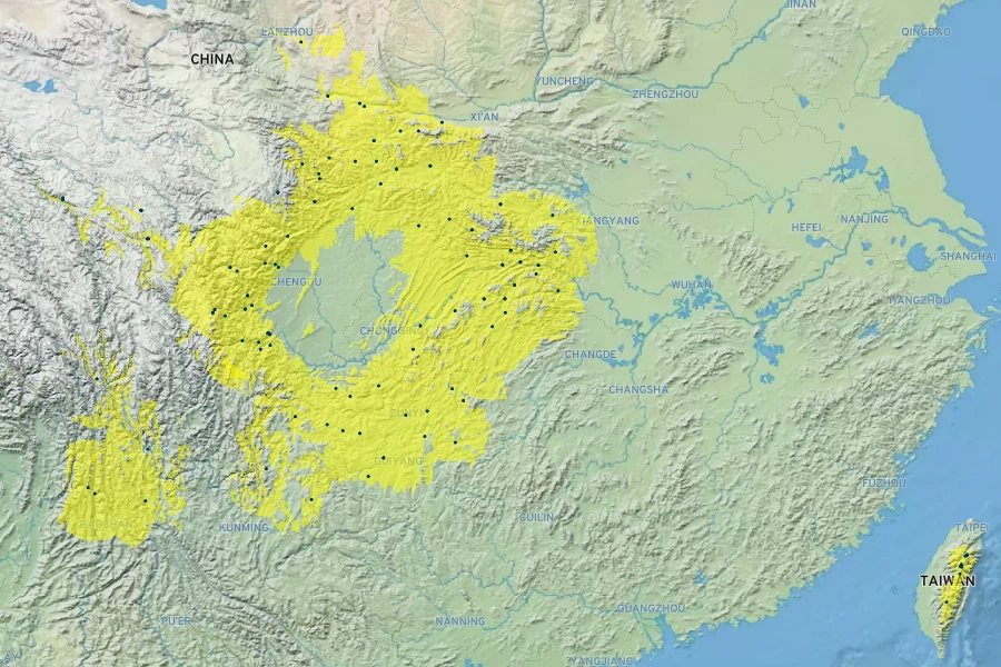 Cotoneaster horizontalis Native Range