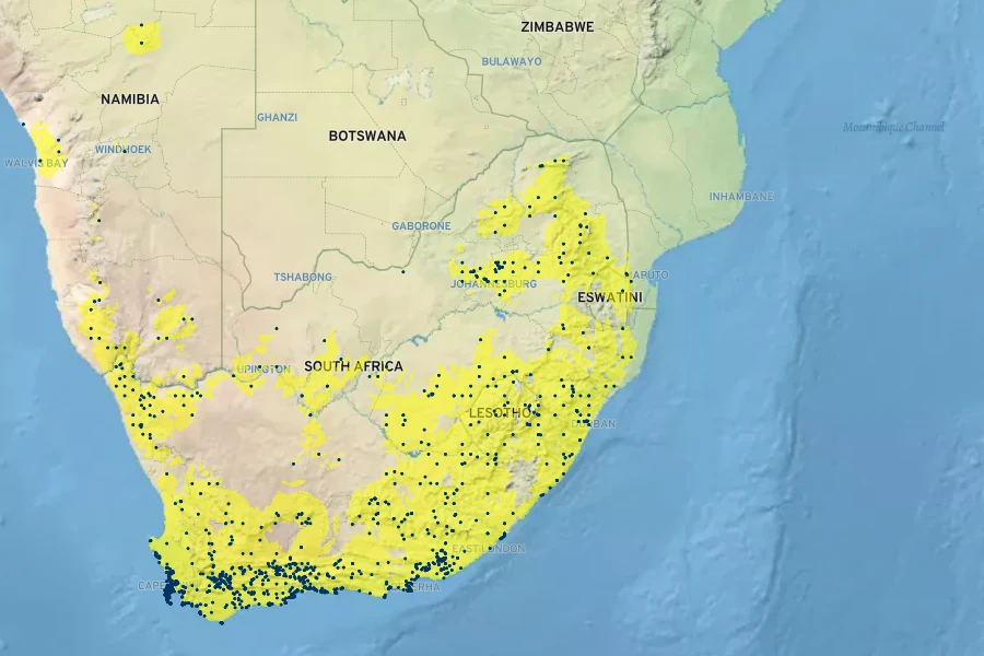 Cotyledon orbiculata Native Range