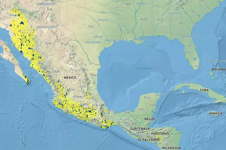 Coursetia glandulosa Native Range