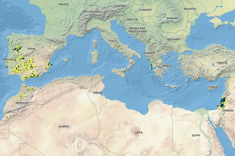 Crambe hispanica Native Range