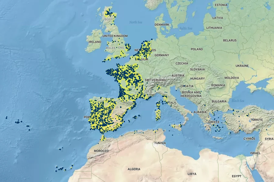 Crassula tillaea Native Range