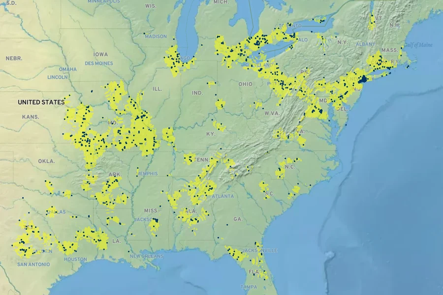 Crataegus crus-galli Native Range