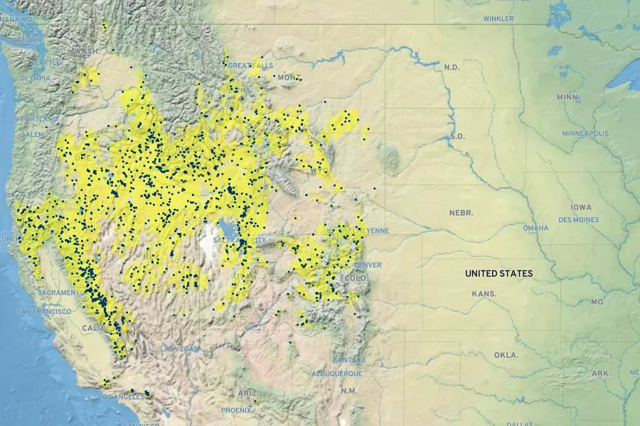Crepis acuminata Native Range