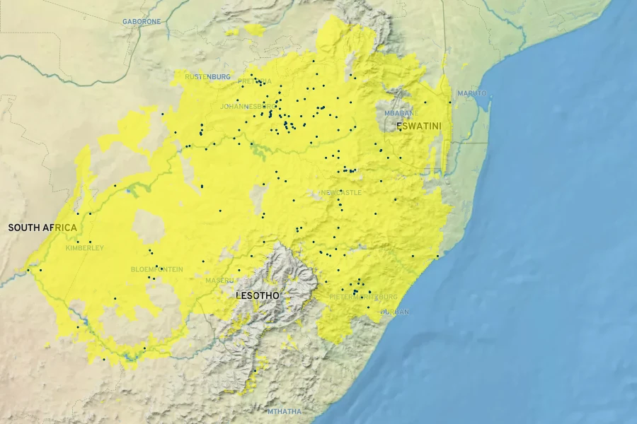 Crinum bulbispermum Native Range