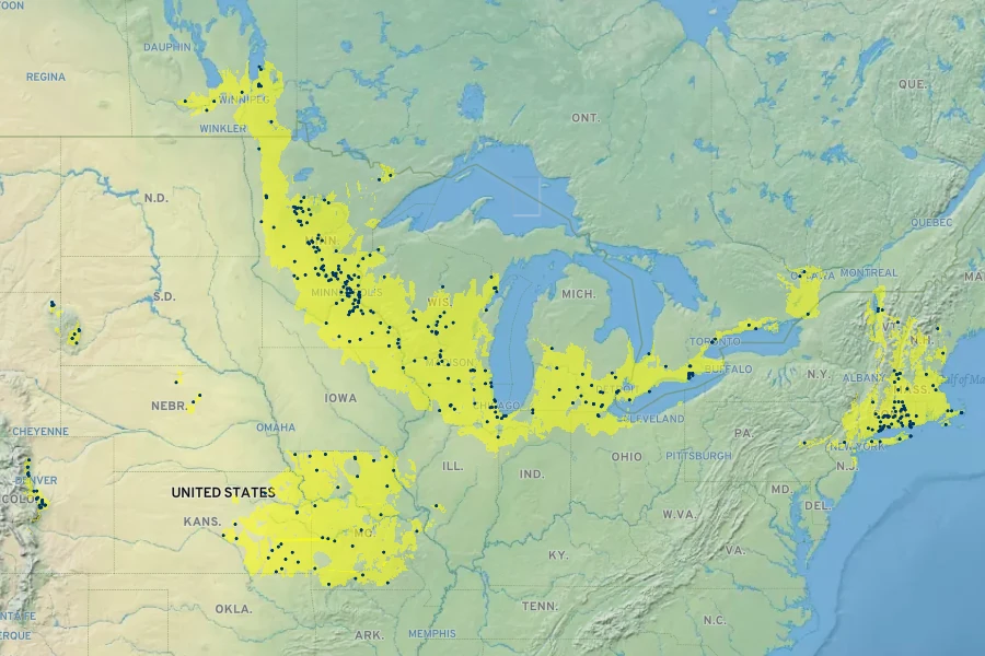 Crocanthemum bicknellii Native Range