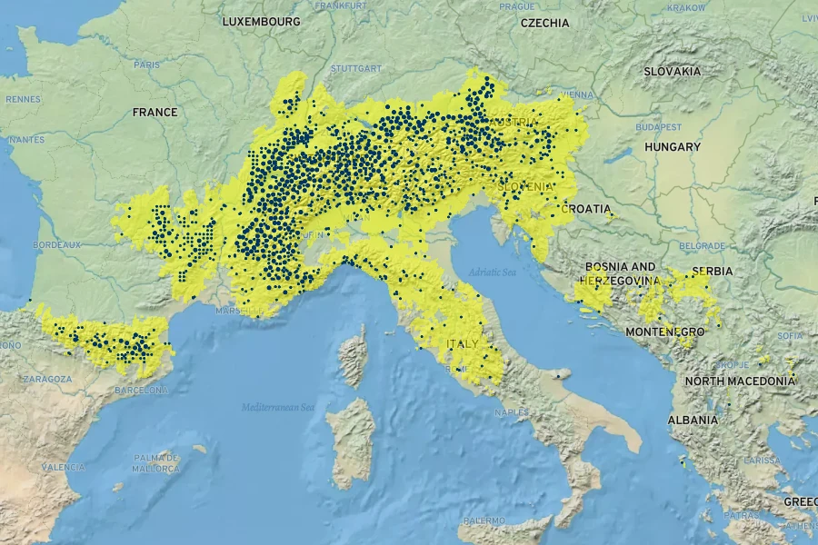 Crocus vernus Native Range