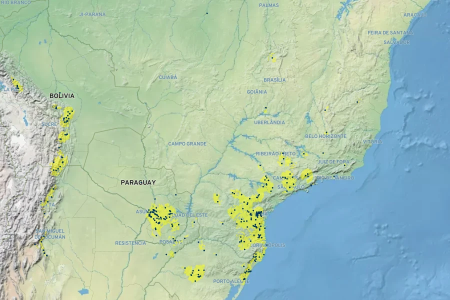 Cuphea calophylla var. mesostemon Native Range