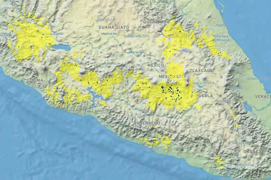 Cuphea micropetala Native Range