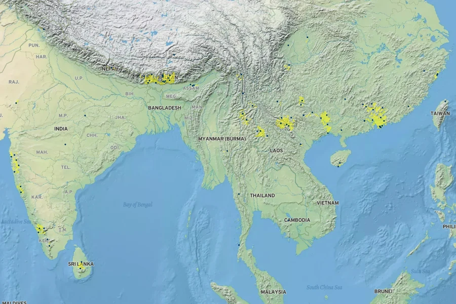Curcuma aromatica Native Range