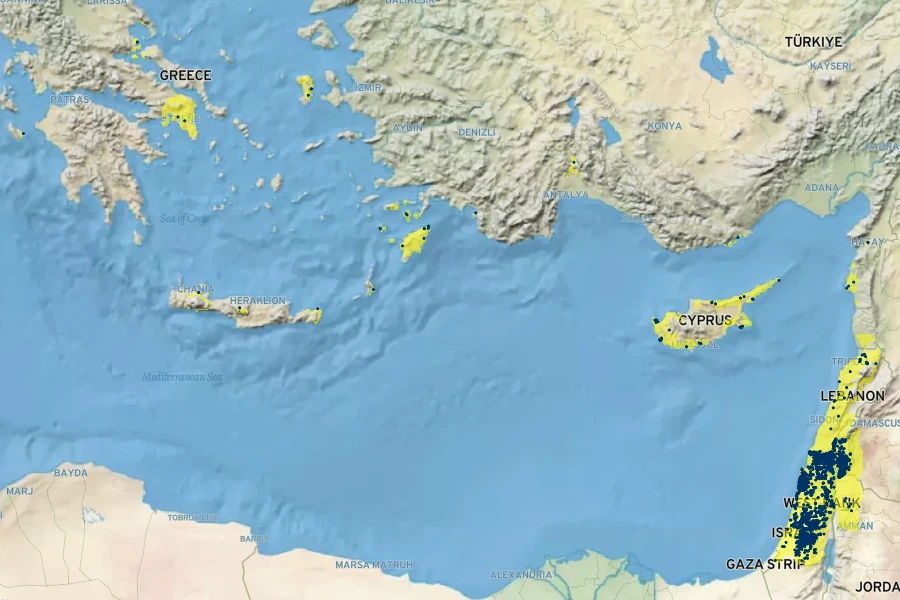 Cyclamen persicum Native Range