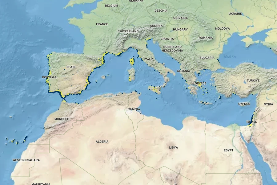Cyperus capitatus Native Range