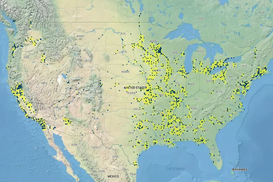 Cyperus erythrorhizos Native Range