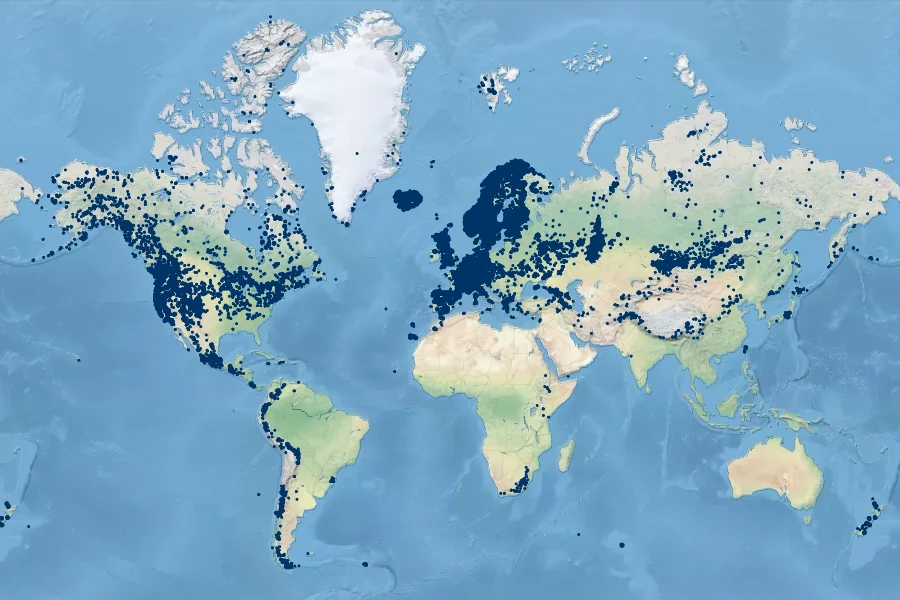 Cystopteris fragilis Native Range