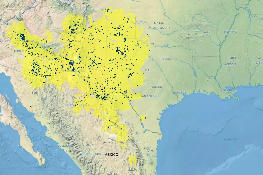Dalea formosa Native Range