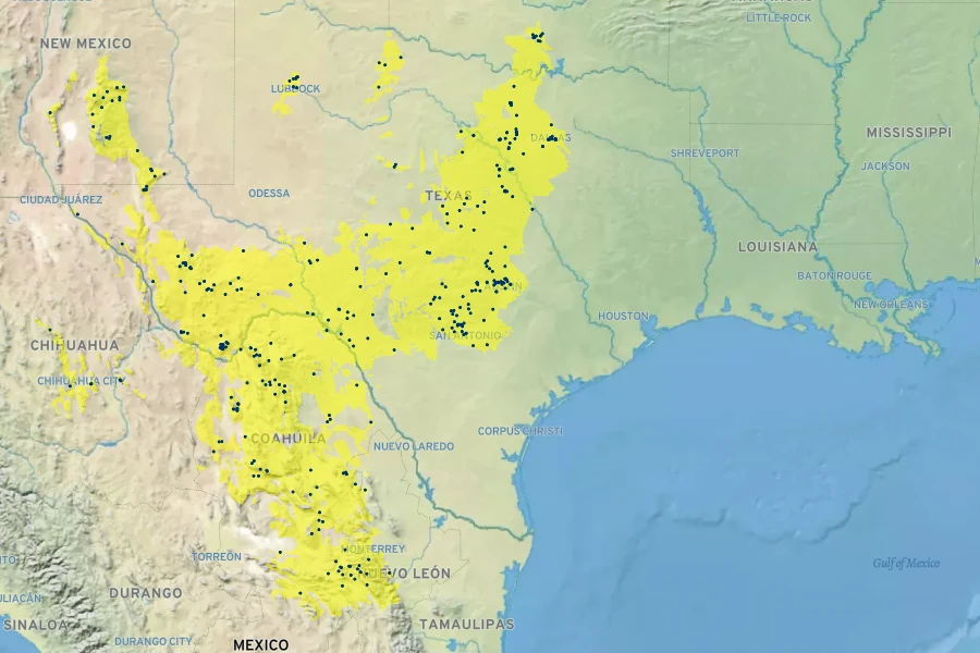 Dalea frutescens Native Range