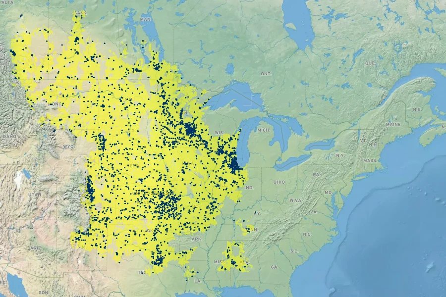 Dalea purpurea Native Range