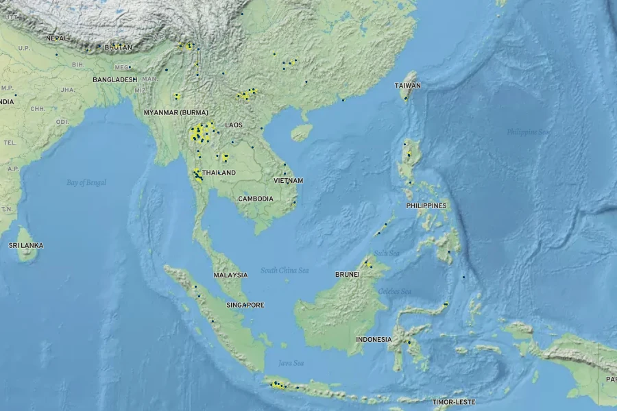 Dalrympelea pomifera Native Range