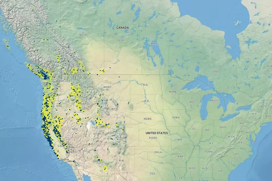 Danthonia californica Native Range