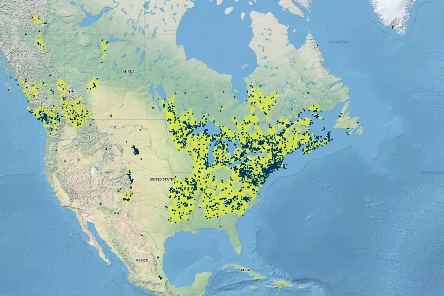 Danthonia spicata Native Range