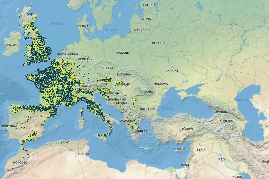 Daphne laureola Native Range