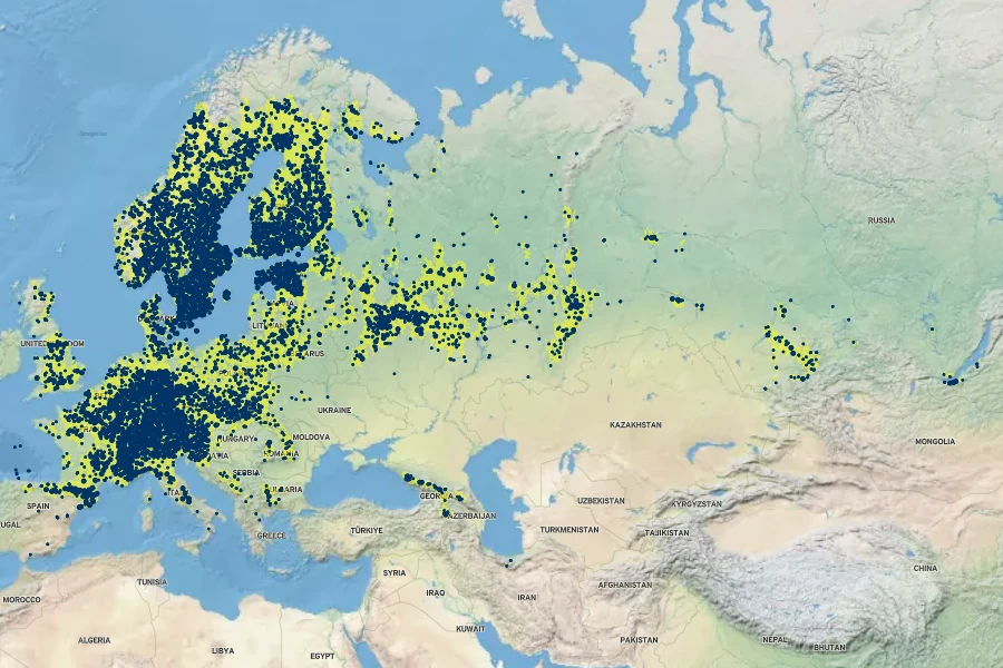 Daphne mezereum Native Range