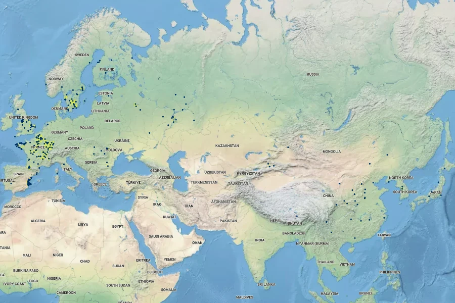 Daucus carota var. sativus Native Range