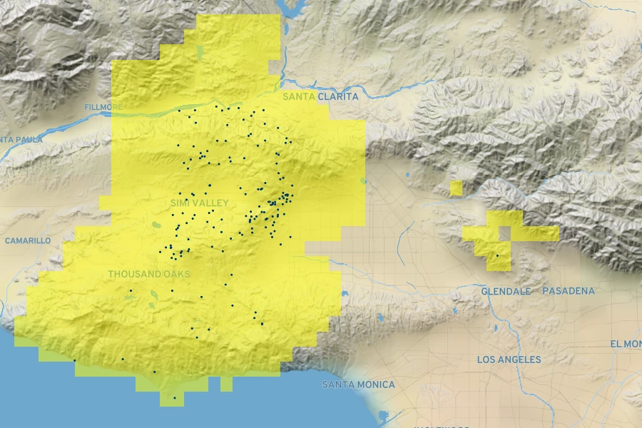Deinandra minthornii Native Range