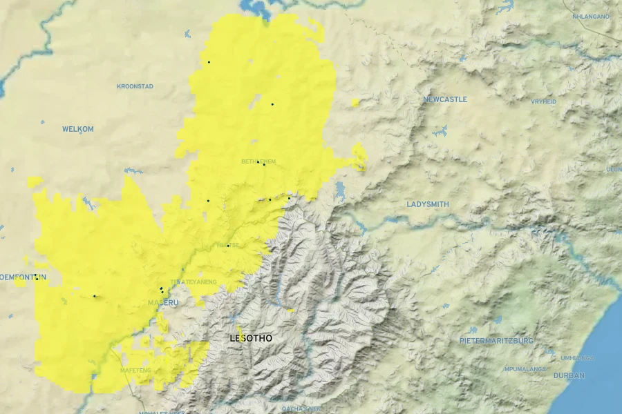 Delosperma cooperi Native Range