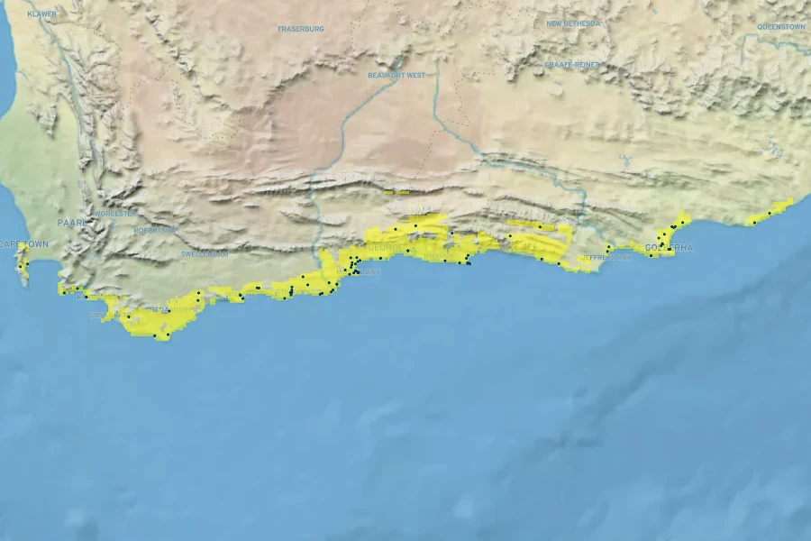 Delosperma litorale Native Range