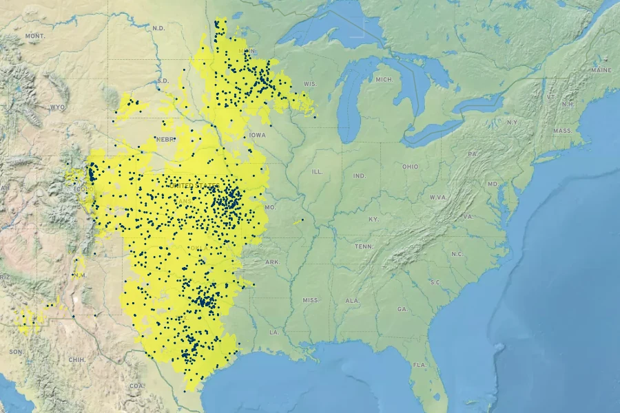 Delphinium carolinianum subsp. virescens Native Range