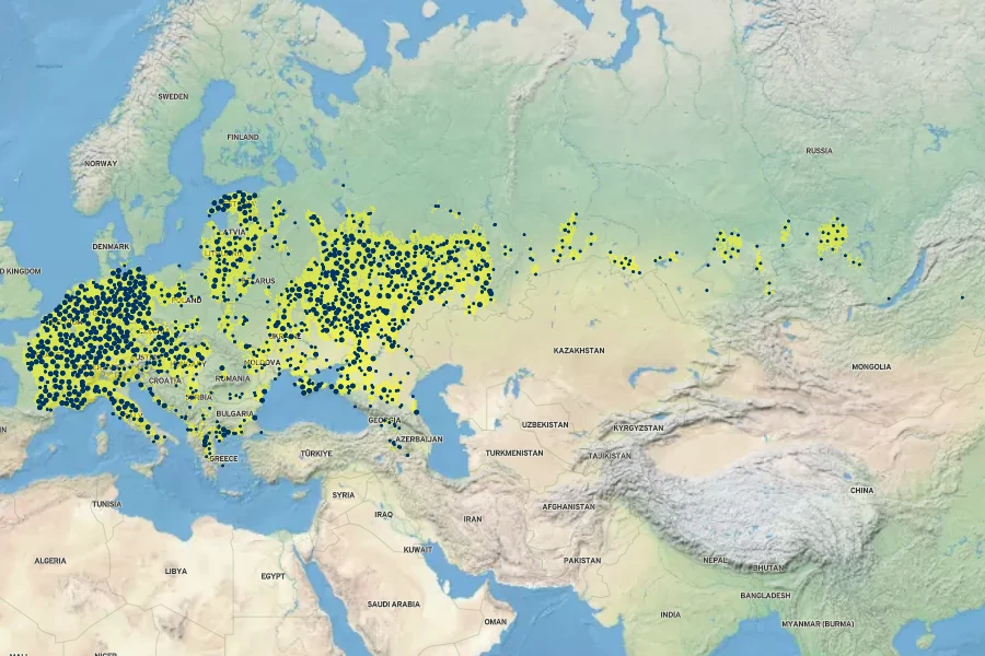 Delphinium consolida Native Range